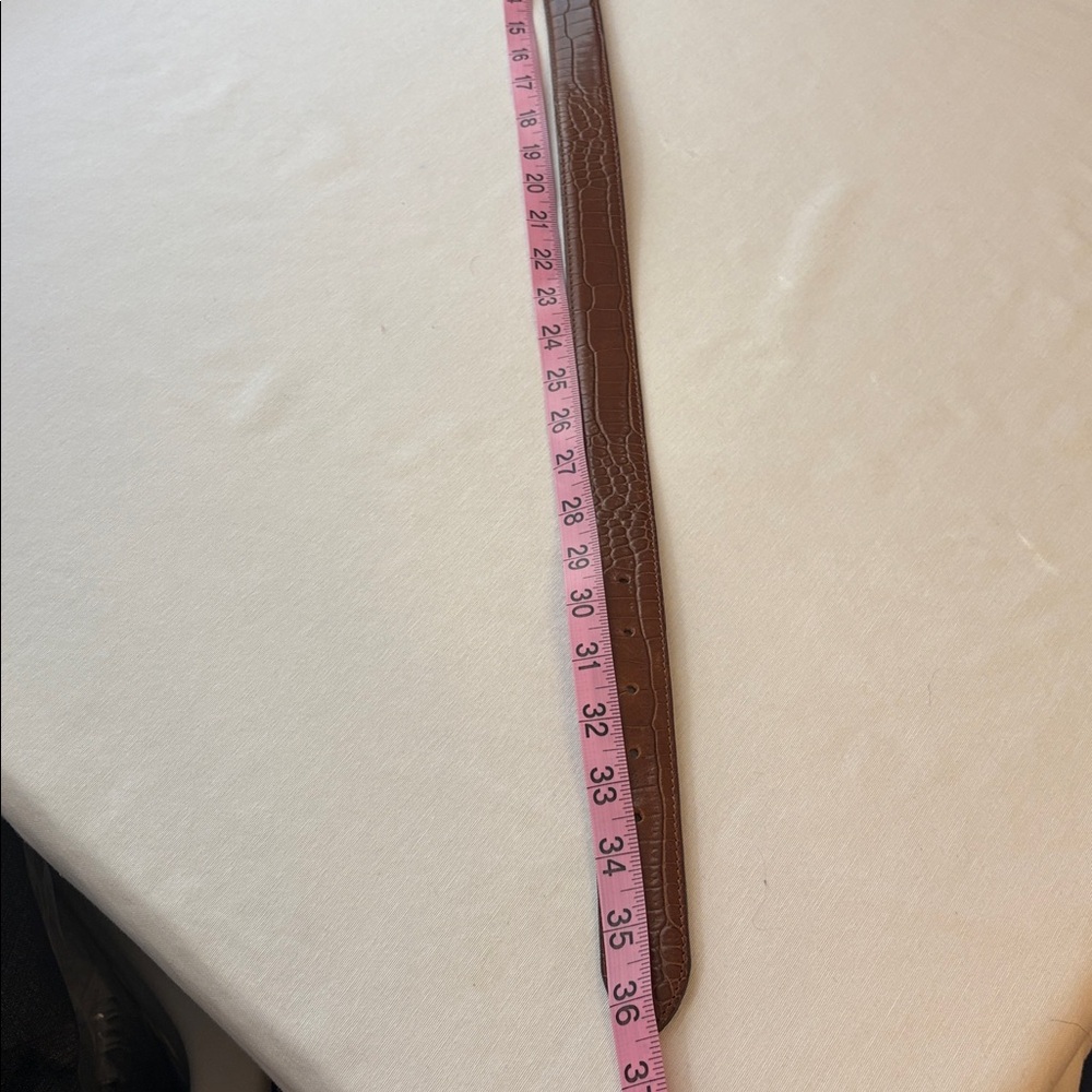 Talbots Brown Leather Belt with Gold Leaf Accent - large - Picture 5 of 7
